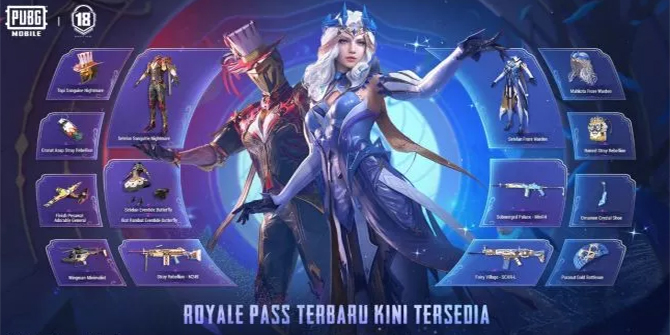 Royale Pass Season 18 PUBG Mobile, Hadiah 14 Skin Permanen